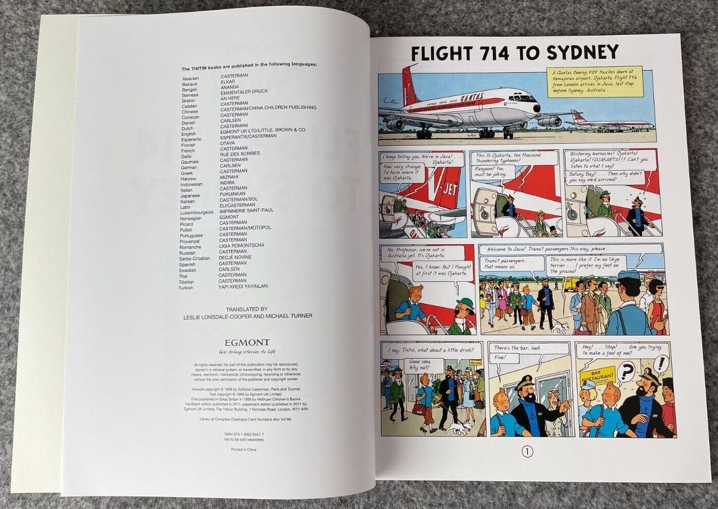 Flight 714 Tintin Book Egmont UK Paperback Edition