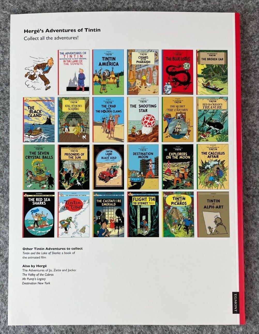 Flight 714 Tintin Book Egmont UK Paperback Edition