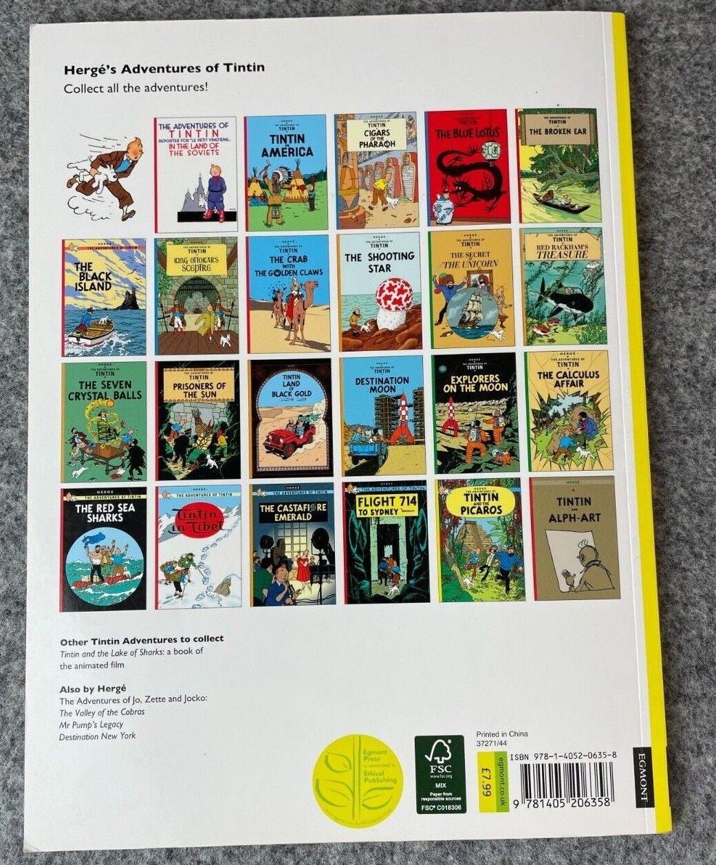 Tintin and the Picaros Tintin Book Egmont UK Paperback Edition