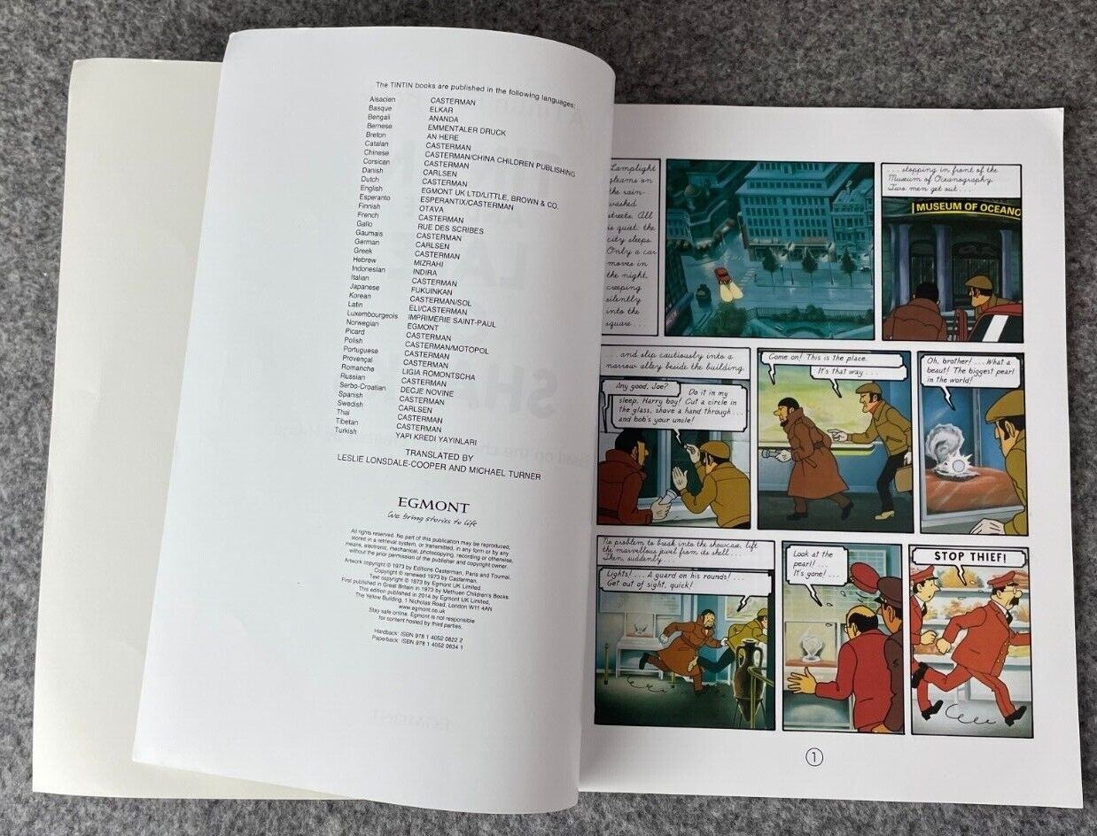 Tintin & the Lake of Sharks Tintin Book Egmont UK Paperback Edition