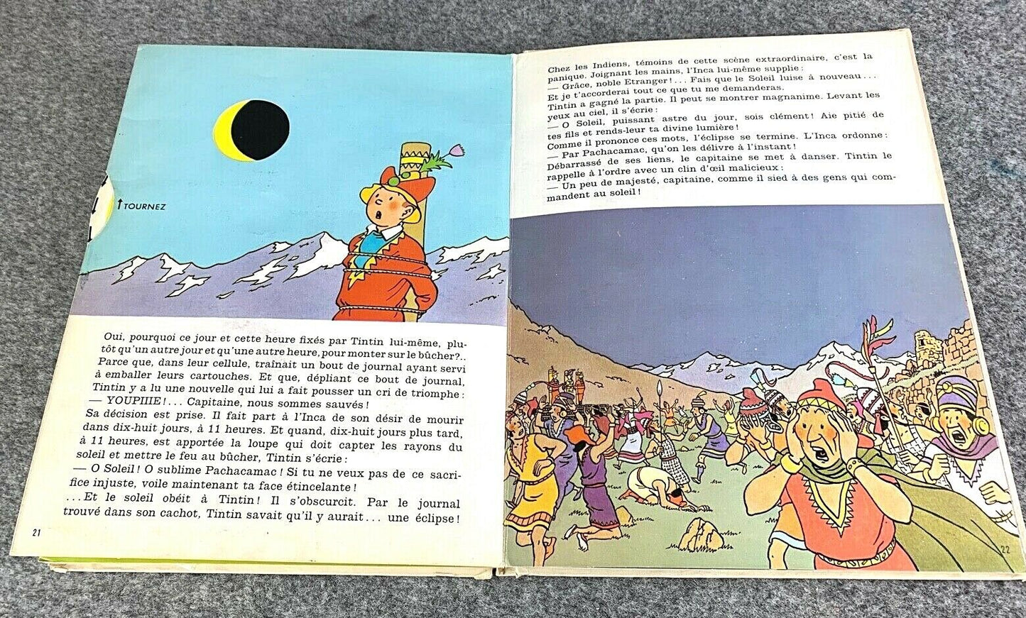 TINTIN POP UP BOOK: TEMPLE DU SOLEIL Hallmark 1969 1st Edition EO HOP by Herge