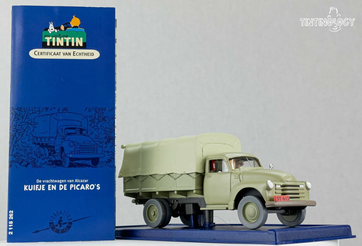 ATLAS TINTIN CAR # 62 Alcazar's Chevrolet Army Truck: Picaros Herge model 1/43