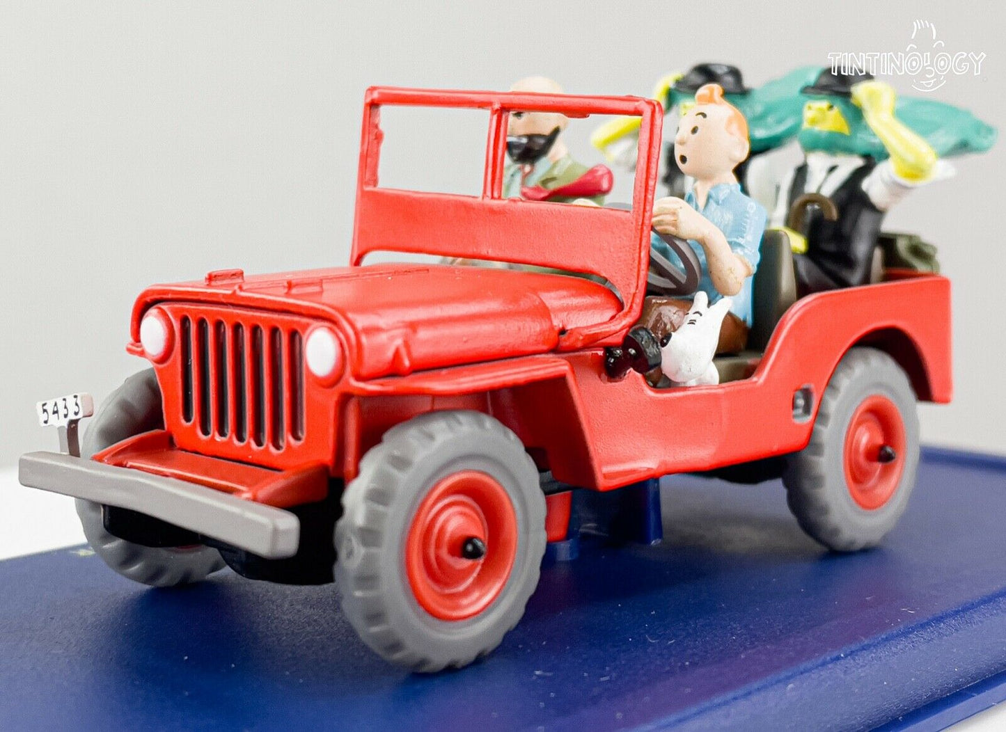 ATLAS TINTIN CAR # 44 Willys Jeep - Land Black Gold Herge model car 1/43 Scale