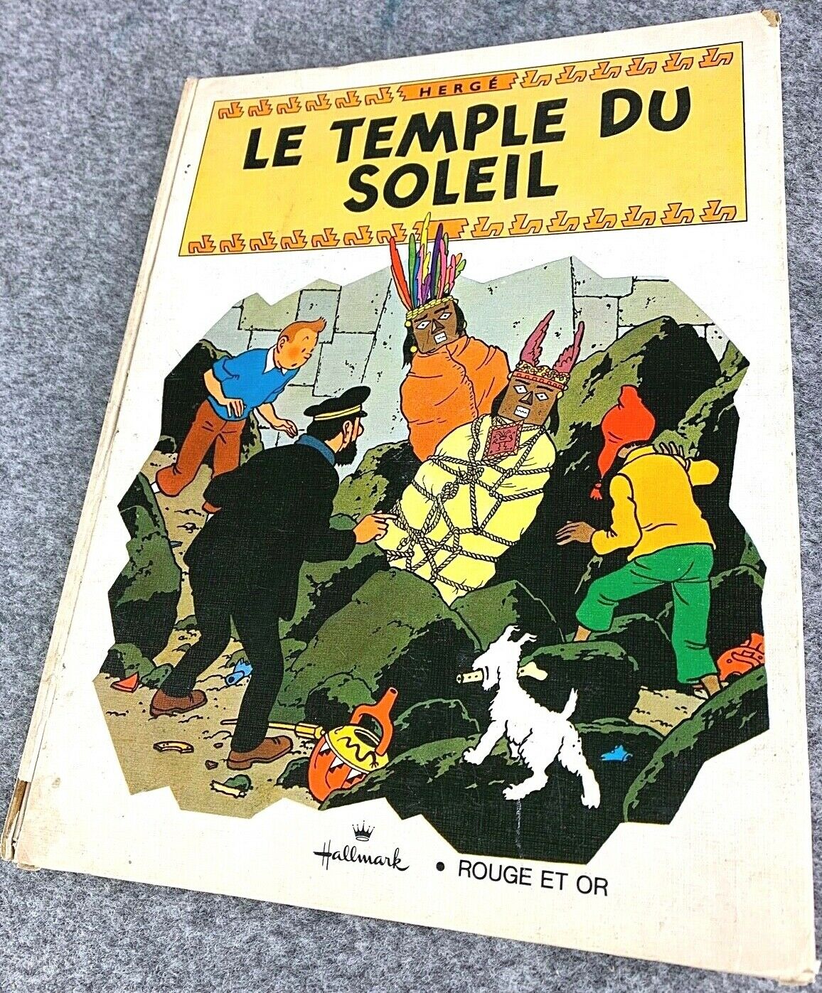 TINTIN POP UP BOOK: TEMPLE DU SOLEIL Hallmark 1969 1st Edition EO HOP by Herge