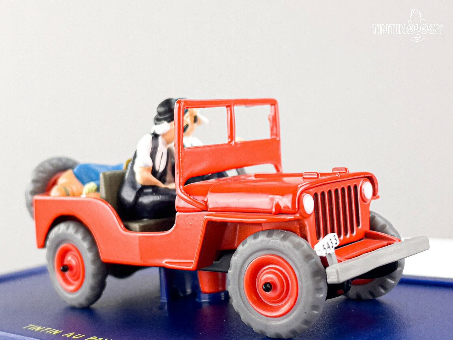 ATLAS TINTIN CAR # 7 Willys Jeep - Black Gold Herge model car 1/43 Scale Voiture