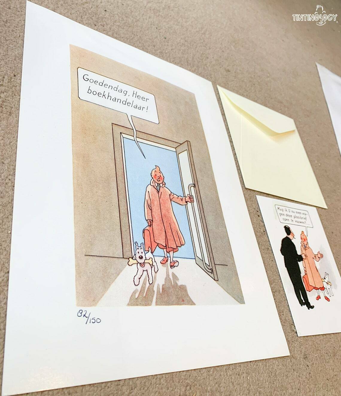 Rare Ltd Edition Dutch Tintin Promo Print+Poster+Card Set: Hand Numbered #82