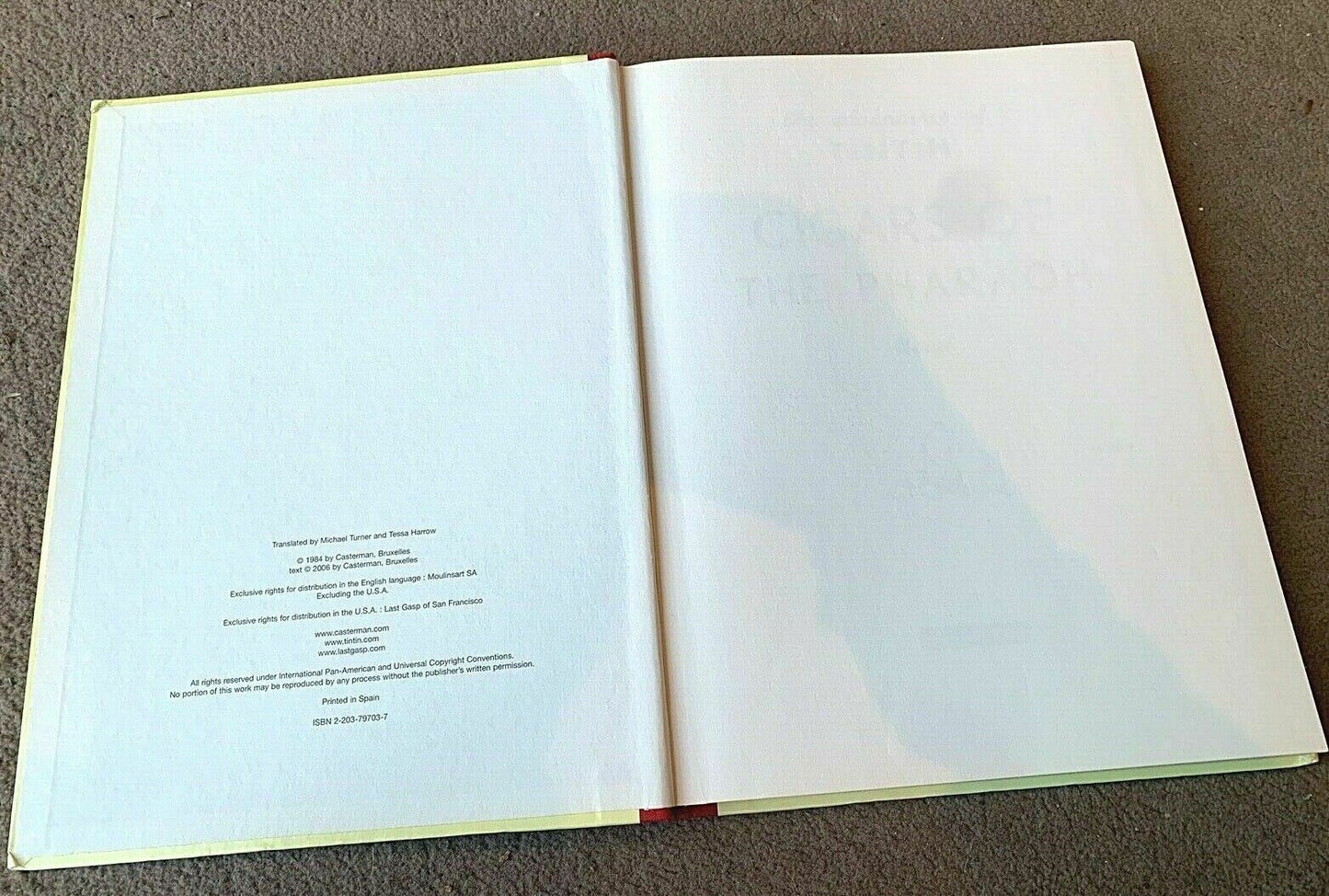 CIGARS OF THE PHARAOH Last Gasp 2006 1st Facsimile Edition Hardback B&W Tintin Book EO