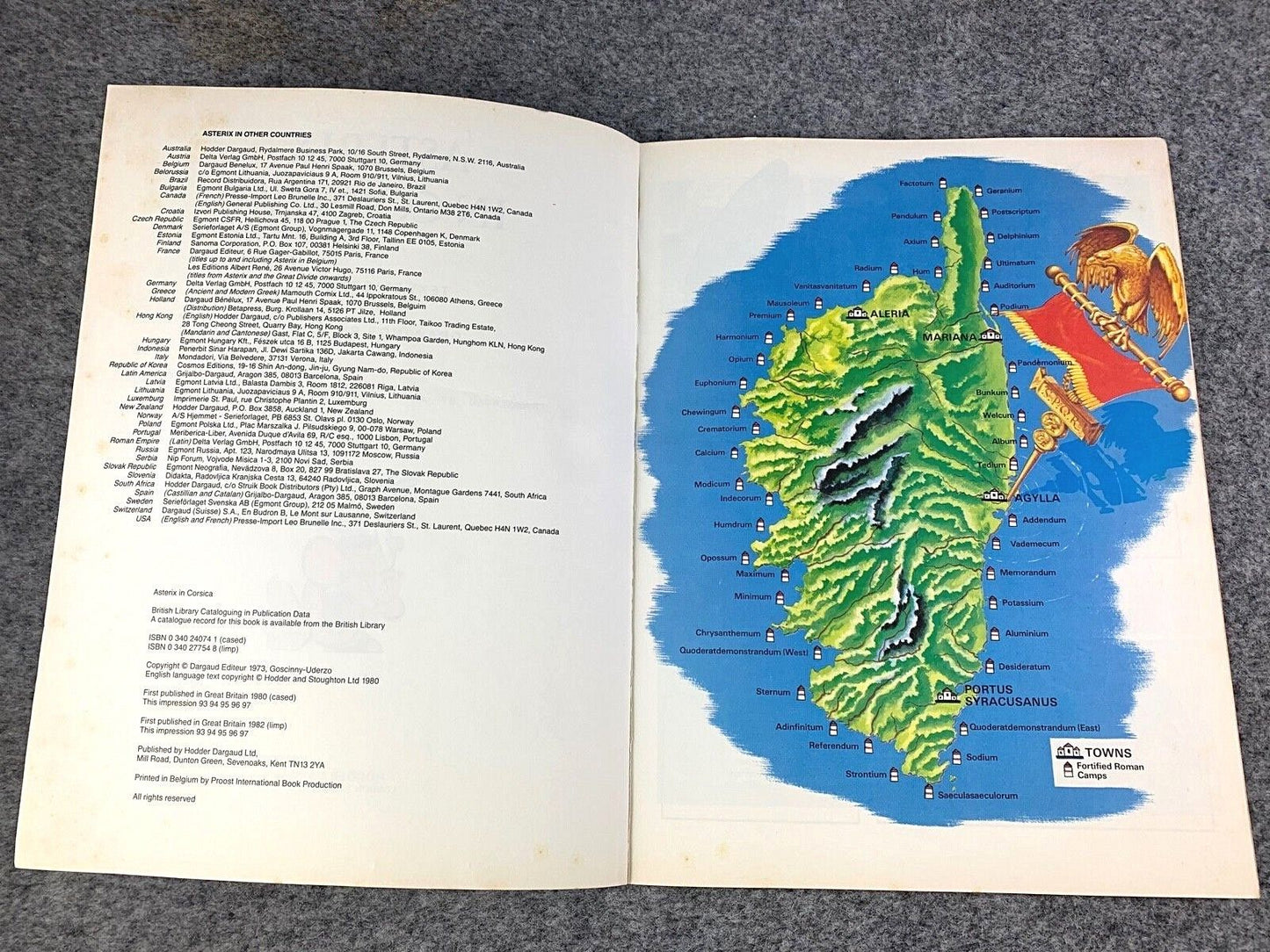 Asterix in Corsica - 1970/80s Hodder/Dargaud UK Edition Paperback Book Uderzo