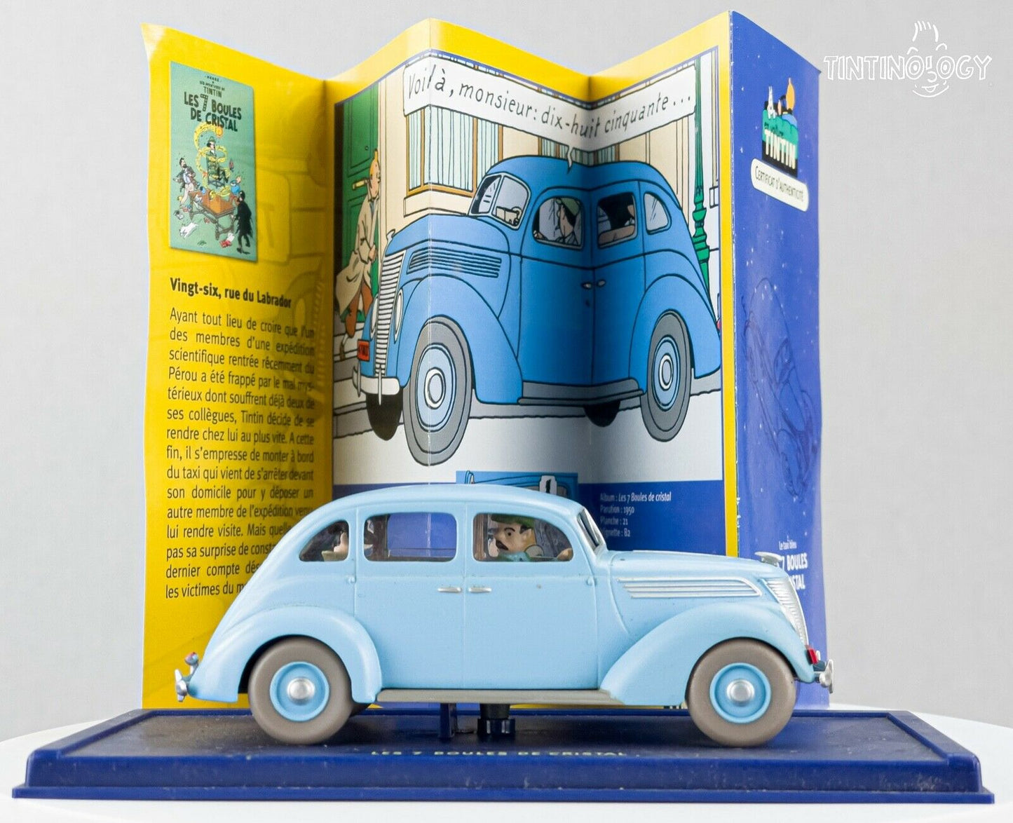 ATLAS TINTIN CAR # 25 Blue Ford Taxi 7 Crystal Balls Herge model car 1/43 Scale