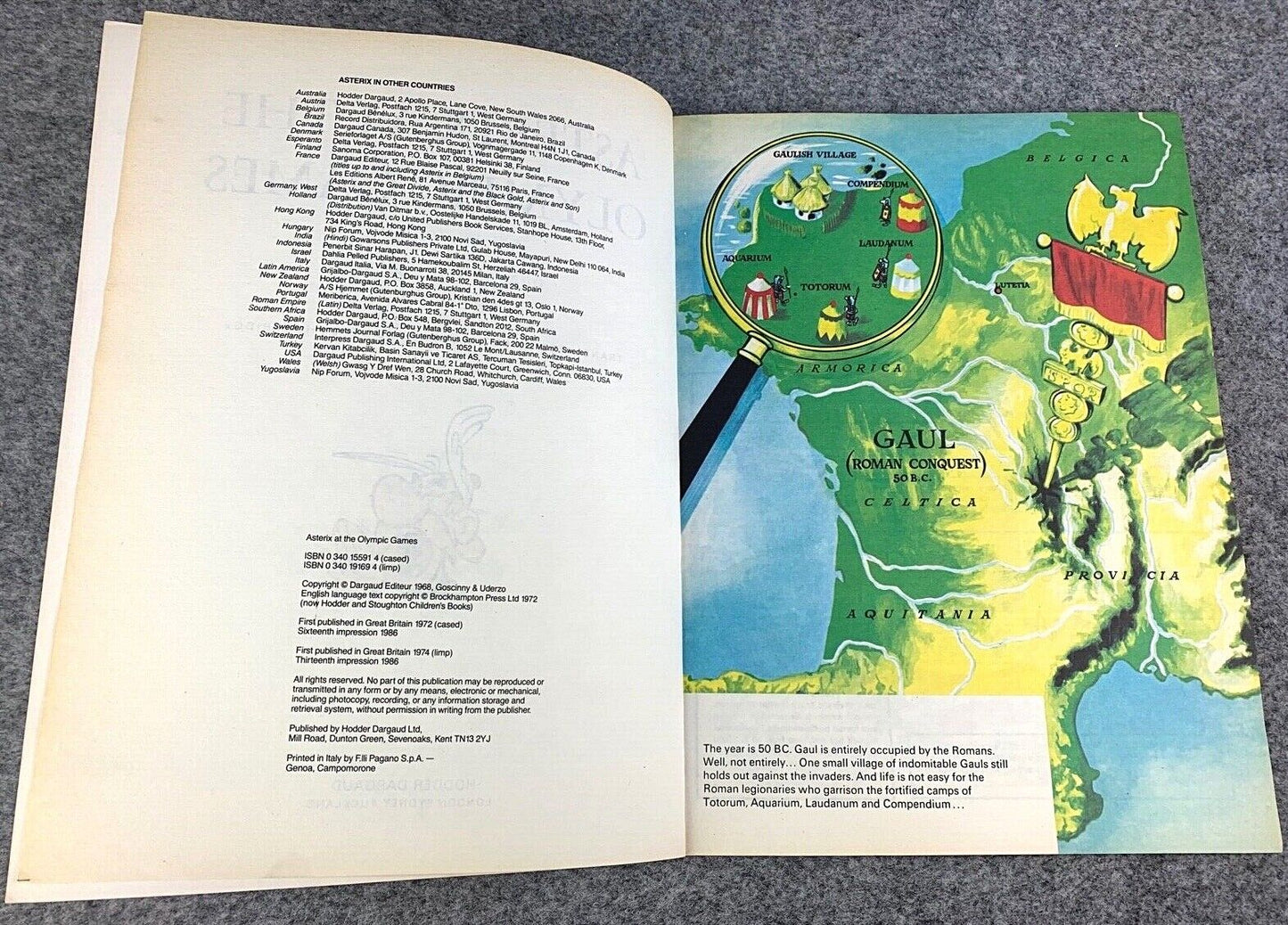 Asterix & the Olympic Games - 1970/80s Hodder/Dargaud UK Edition Paperback Book Uderzo