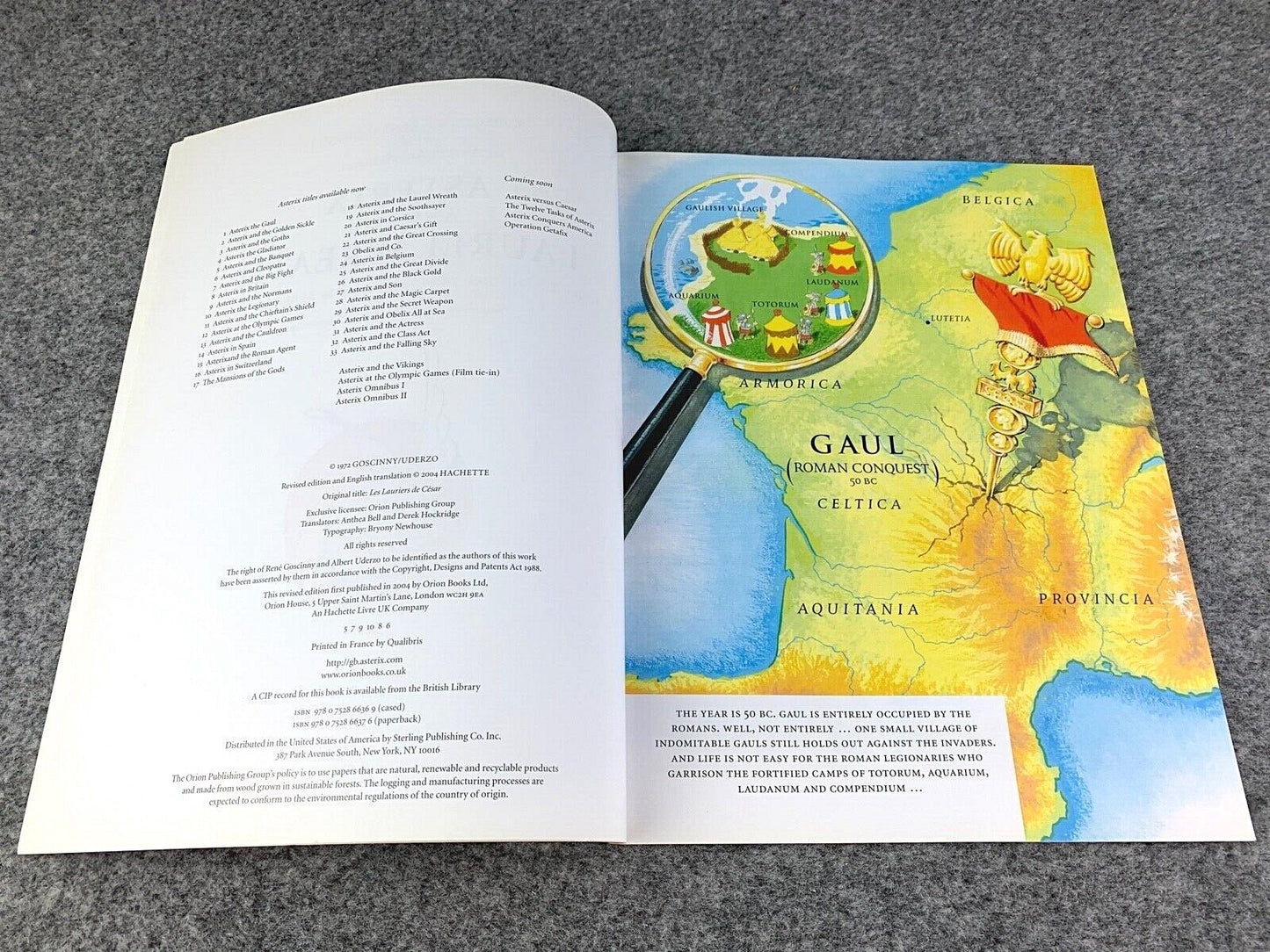 Asterix & Laurel Wreath - 2000s Orion/Sphere UK Edition Paperback Book EO Uderzo