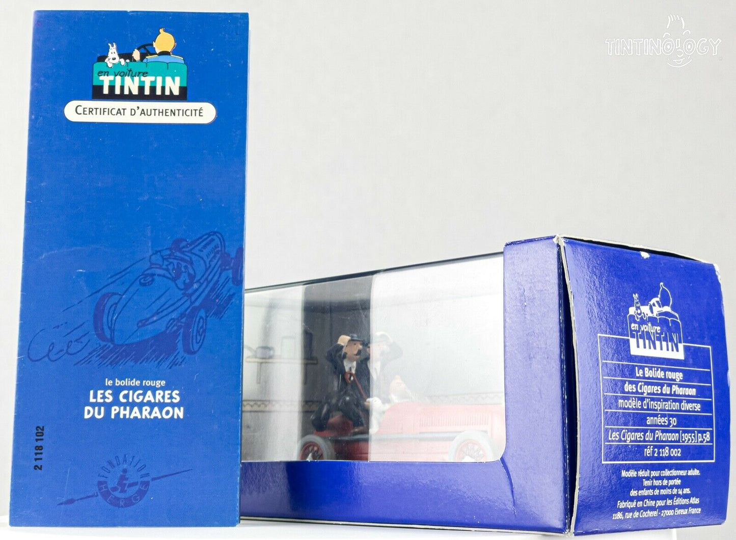 ATLAS TINTIN CAR # 2 Red Bolide - Cigars Pharaoh Herge model car 1/43 Scale