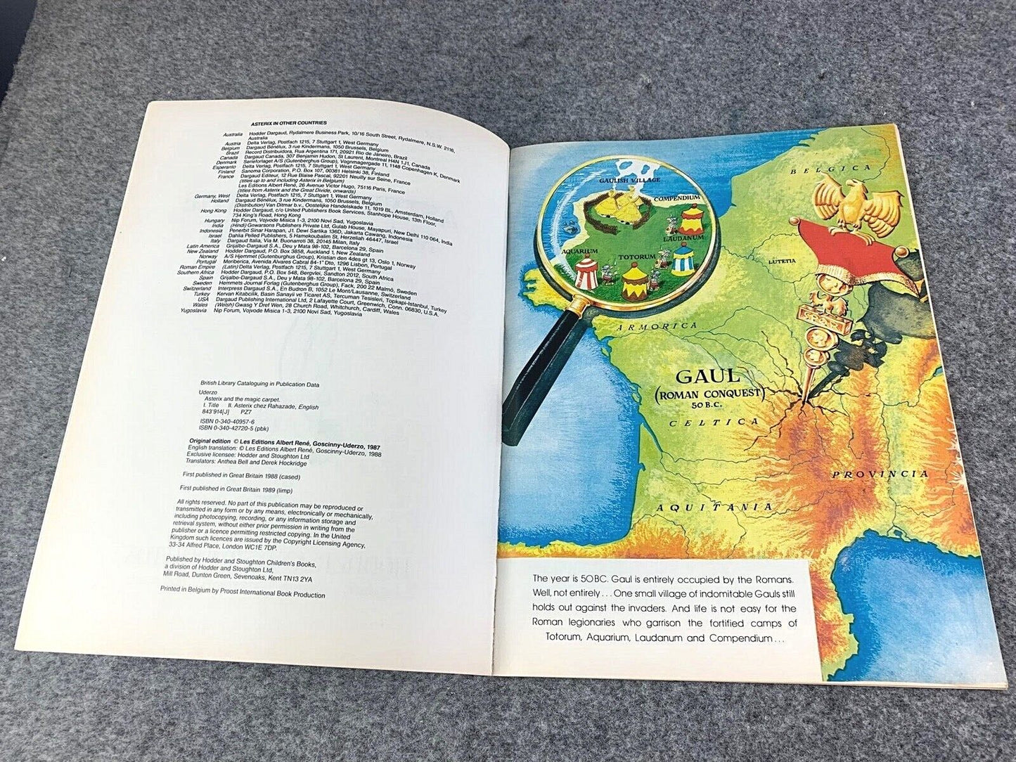 Asterix & the Magic Carpet - 1970/80s Hodder/Dargaud UK Edition Paperback Book Uderzo