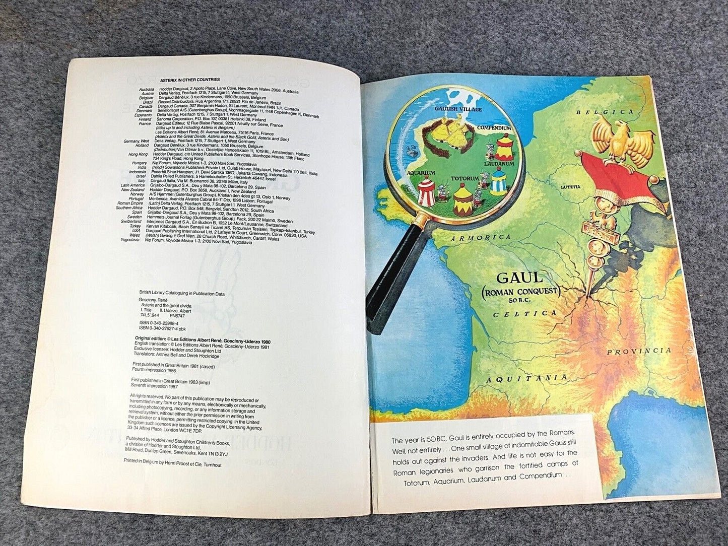 Asterix & the Great Divide - 1987 Hodder/Dargaud UK Edition PB Book EO Uderzo