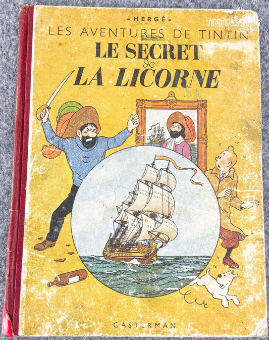 SECRET DE LA LICORNE 1943 1st Edition Originale A20 Hardback Rare Tintin book Herge EO