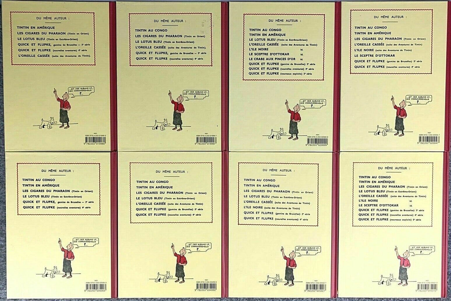Rare B&W MINI Facsimile 1st Edition Tintin Books 1980s French FULL SET of 8