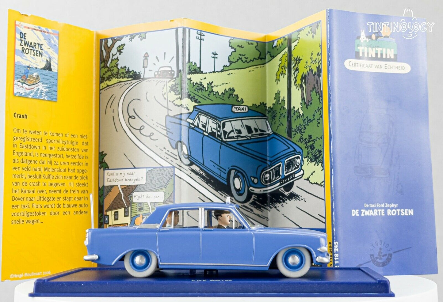 ATLAS TINTIN CAR # 45 Ford Zephyr - Black Island Herge model 1/43 Scale Voiture