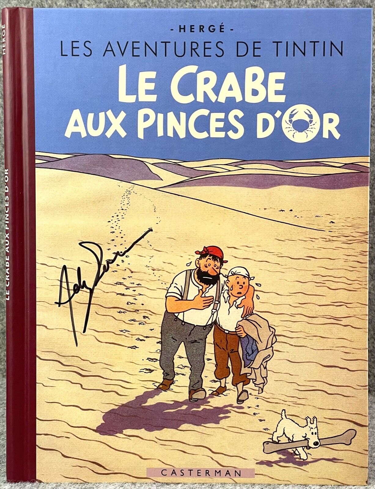 Crab Aux Pinces D' Or 80 Years Haddock Signed by Andy Serkis 1st Edition Tintin