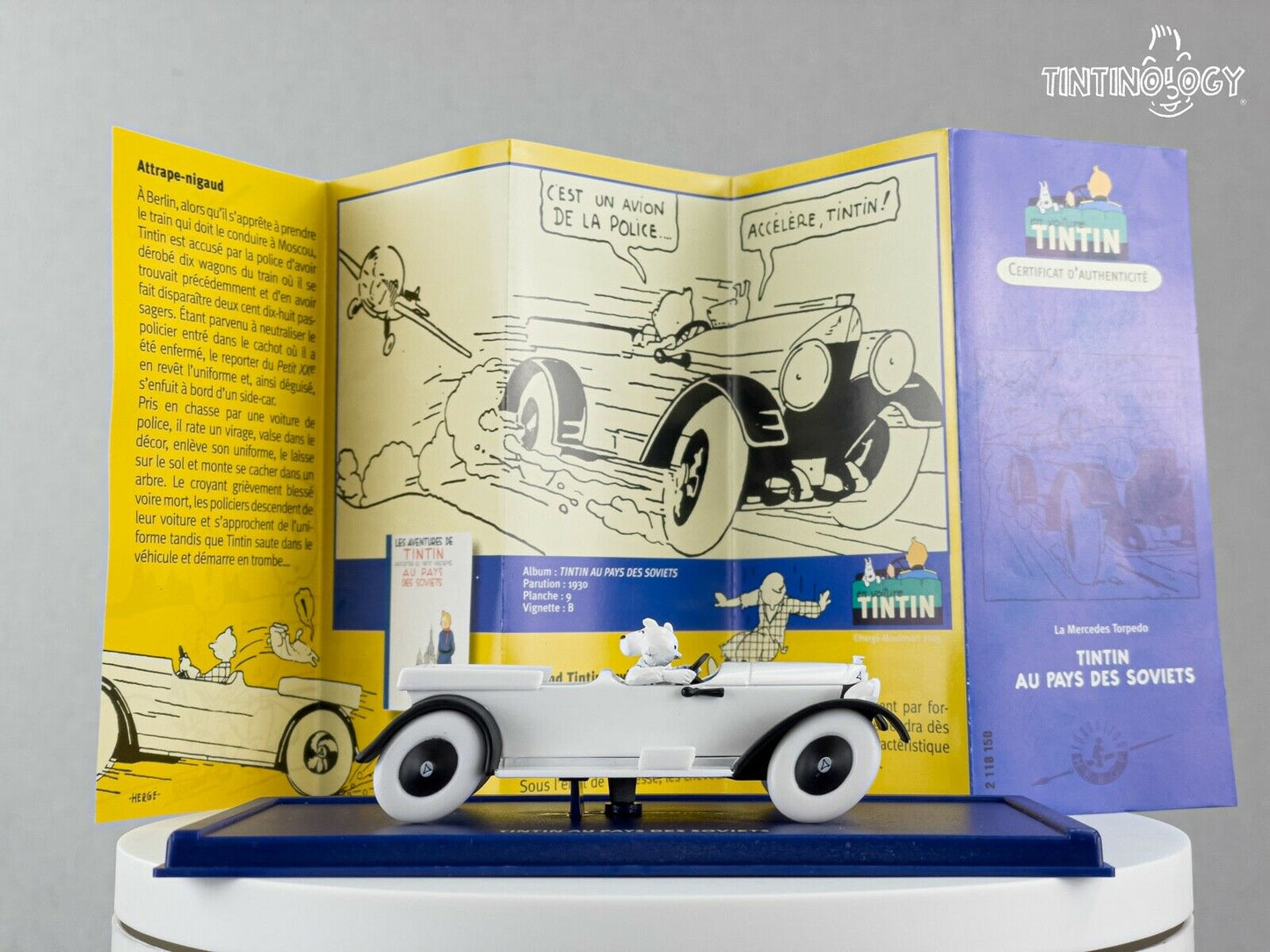 ATLAS TINTIN CAR # 50 Mercedes 15/70 Soviets Herge model car 1/43 Scale