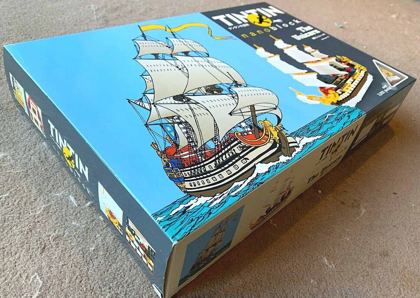 Rare KAWADA TINTIN Nanoblock set "The Unicorn" Model Ship 3000+ pcs 2011 Licorne