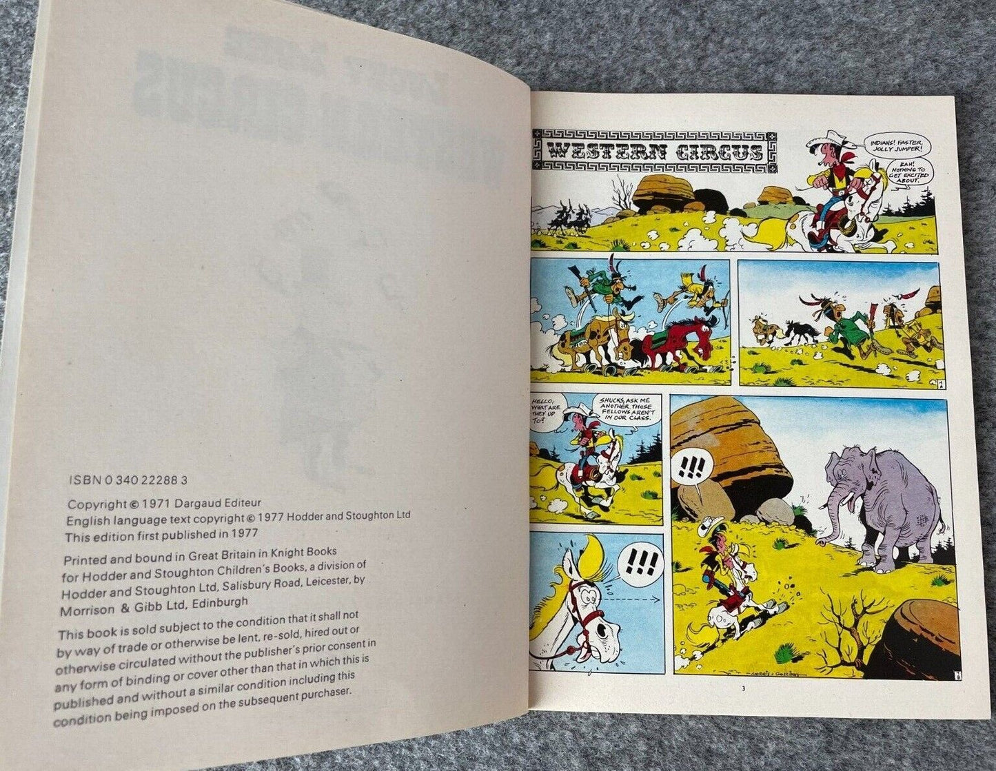 "Western Circus" Mini Vintage A5 Lucky Luke Book - UK Paperback Edition