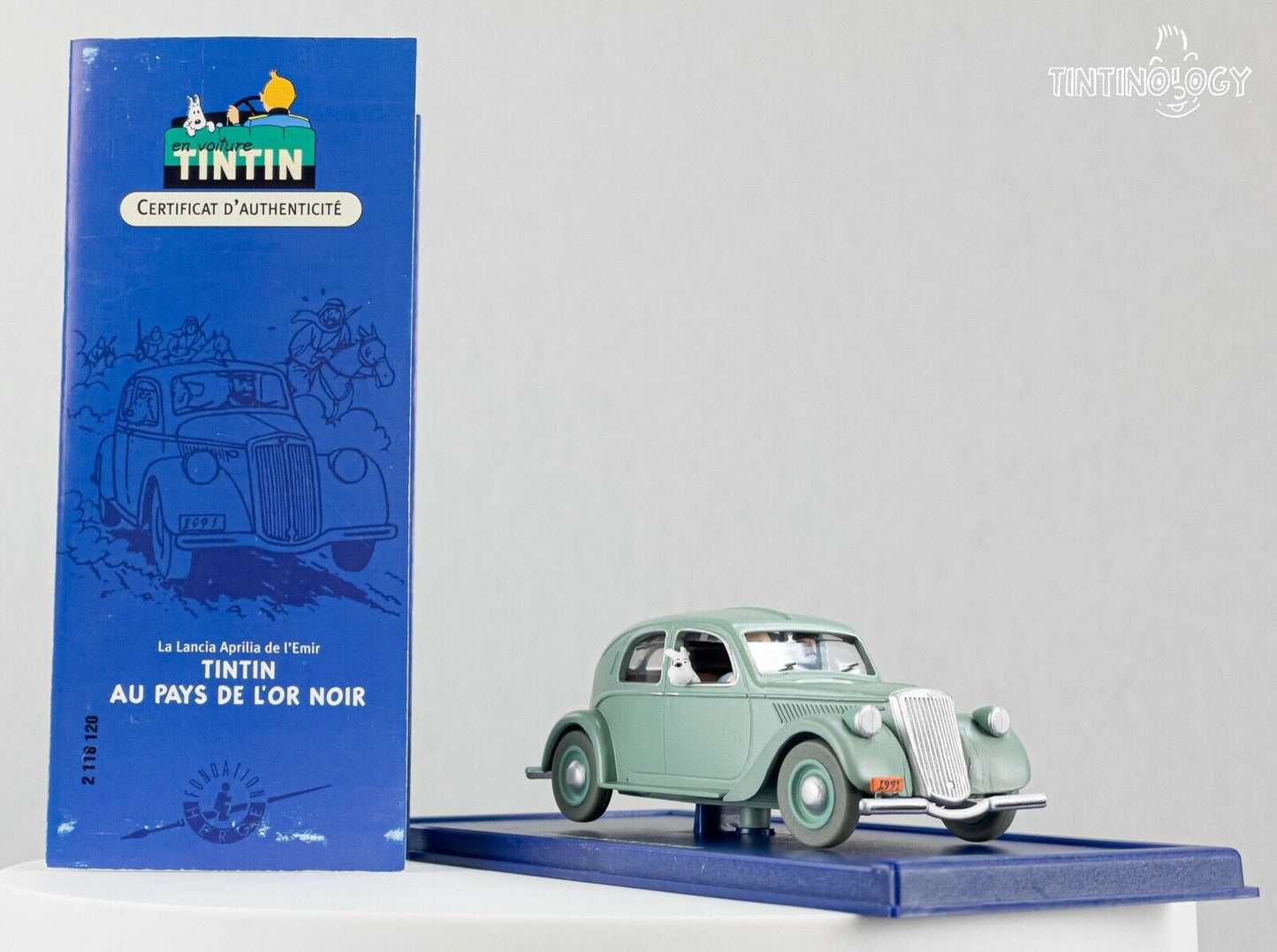 ATLAS TINTIN CAR # 20 Lancia Aprilia Land Black Gold Herge model car 1/43 Scale