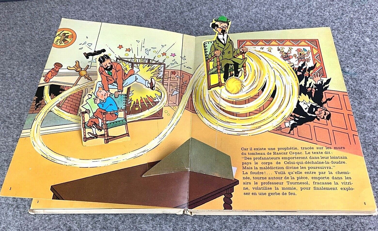 TINTIN POP UP BOOK: TEMPLE DU SOLEIL Hallmark 1969 1st Edition EO HOP by Herge
