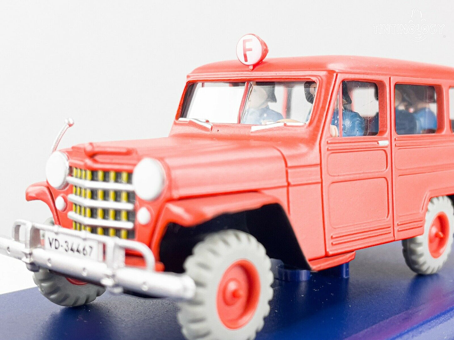ATLAS TINTIN CAR # 57 Jeep Overland - Calculus Affair Herge model car 1/43 Scale