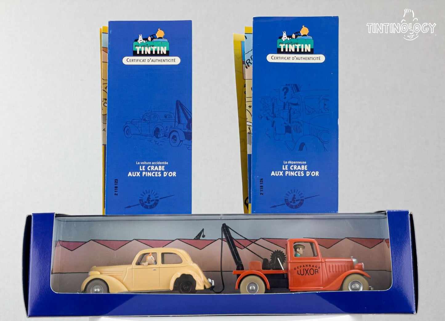 ATLAS TINTIN CAR #23 & 24 Towtruck Luxor & Car Golden Claws Herge model 1/43
