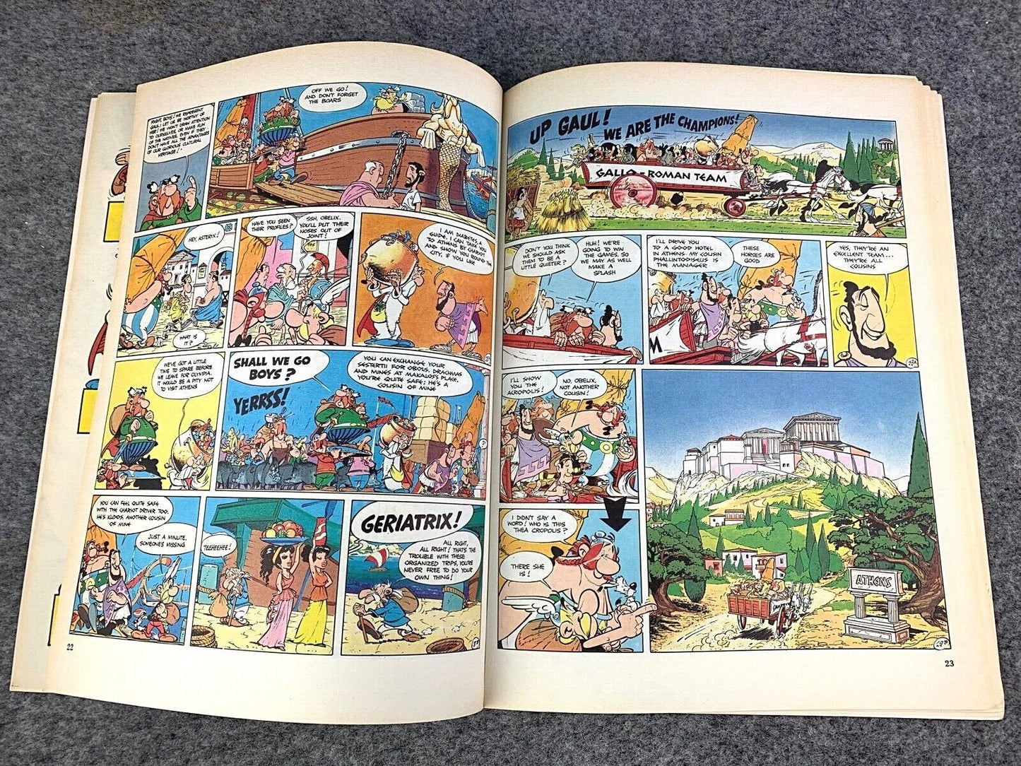 Asterix & the Olympic Games - 1970/80s Hodder/Dargaud UK Edition Paperback Book Uderzo