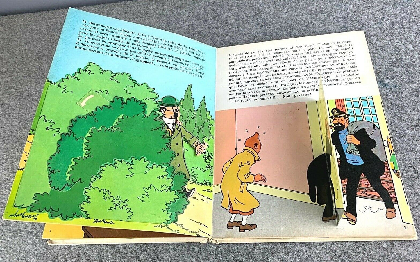 TINTIN POP UP BOOK: TEMPLE DU SOLEIL Hallmark 1969 1st Edition EO HOP by Herge