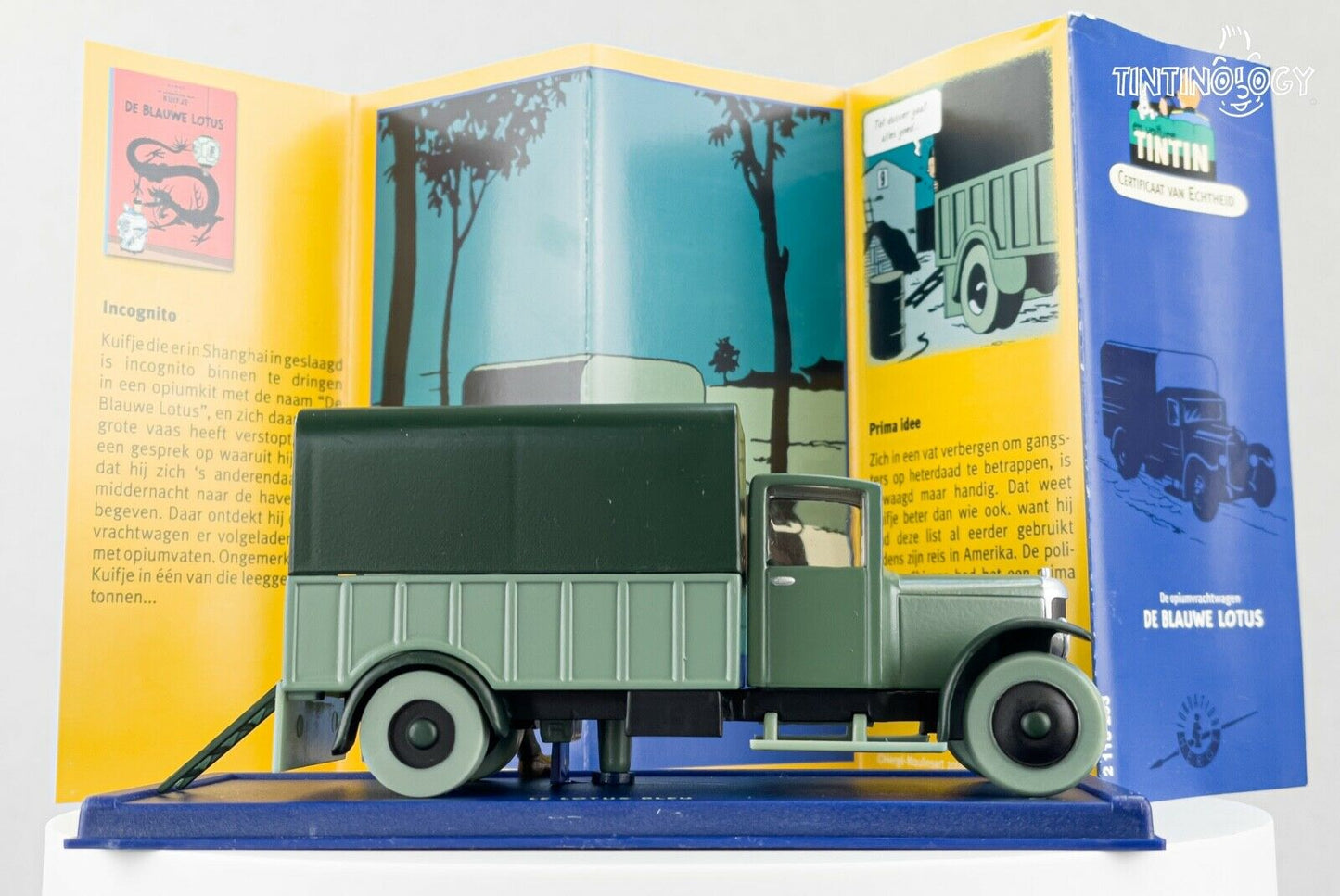 ATLAS TINTIN CAR # 53 Green Truck: Blue Lotus Herge model car 1/43 Scale Voiture