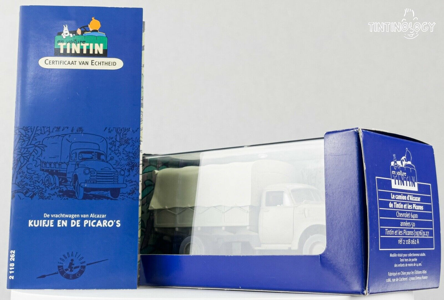 ATLAS TINTIN CAR # 62 Alcazar's Chevrolet Army Truck: Picaros Herge model 1/43