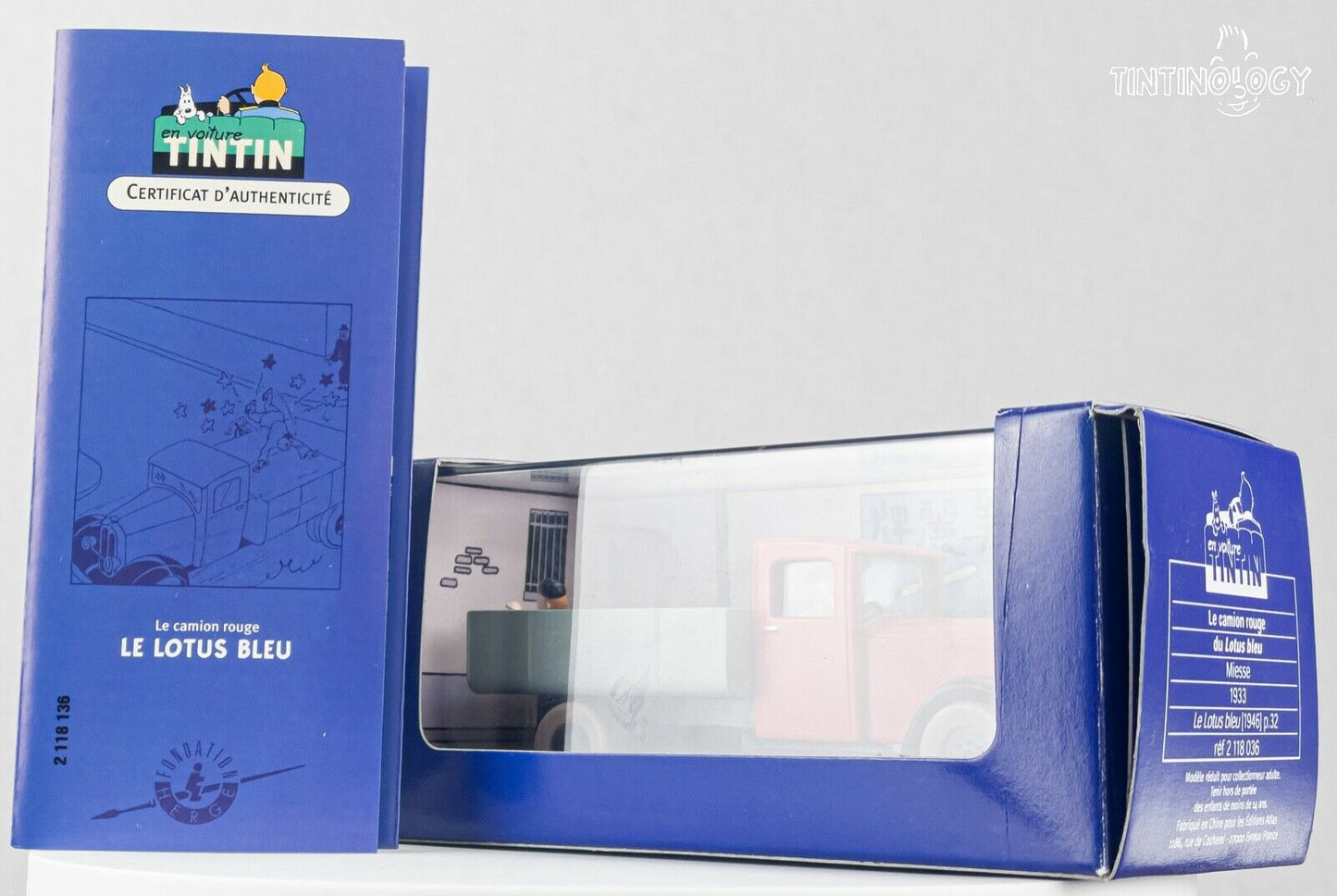 ATLAS TINTIN CAR # 36 Red Truck - Blue Lotus Herge model car 1/43 Scale