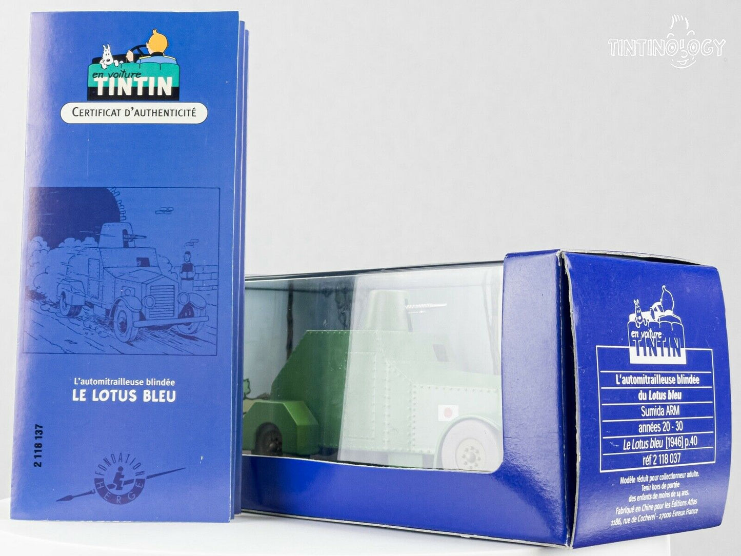 ATLAS TINTIN CAR # 37 Armoured Car - Blue Lotus Herge model car 1/43 Scale