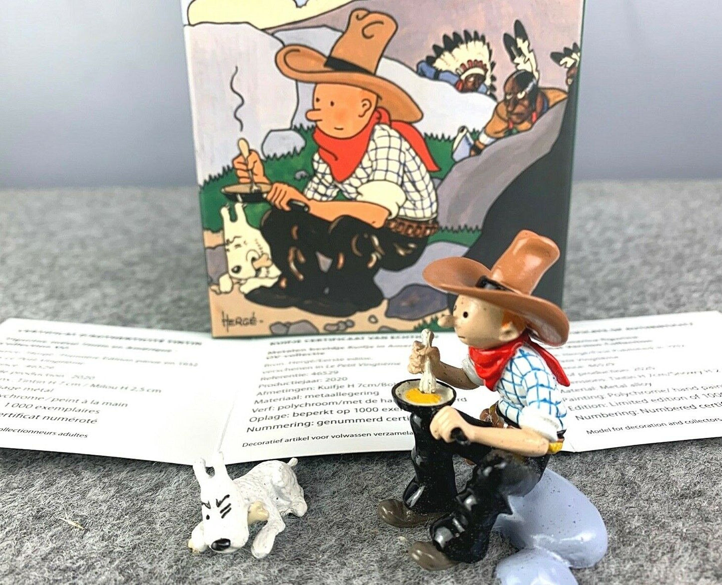 Rare Pixi Tintin Figurine 46529 "Tintin & Snowy in America" Colorised 2020 Metal