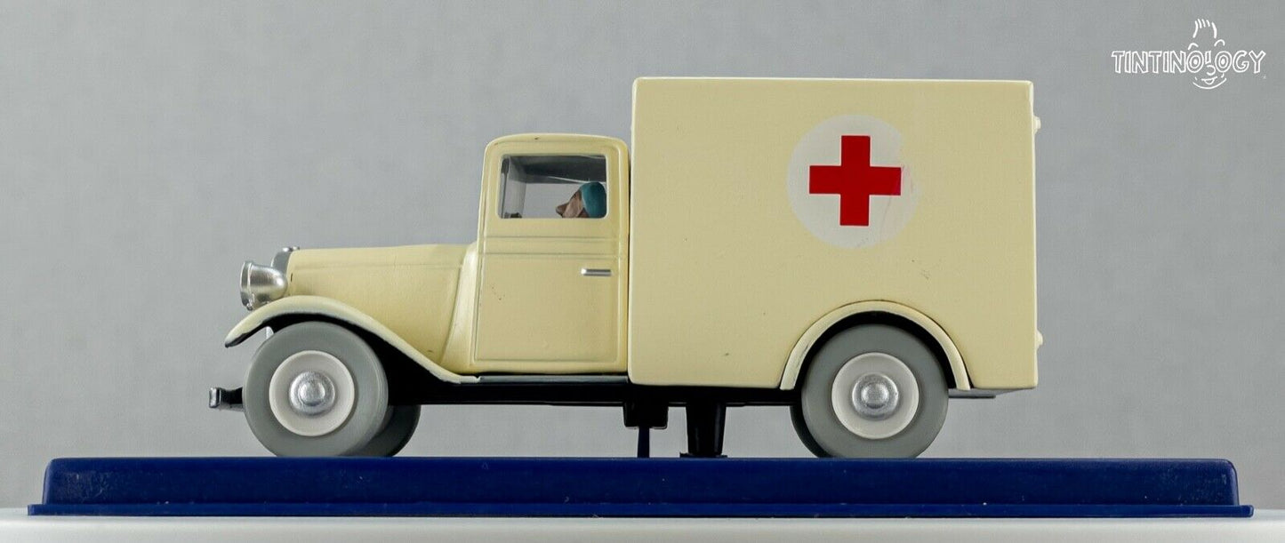 ATLAS TINTIN CAR # 56 White Ambulance Cigars Pharaoh Herge model car 1/43