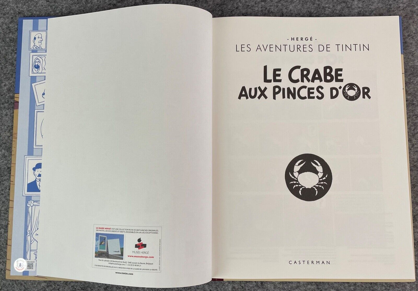 Crab Aux Pinces D' Or 80 Years Haddock Signed by Andy Serkis 1st Edition Tintin