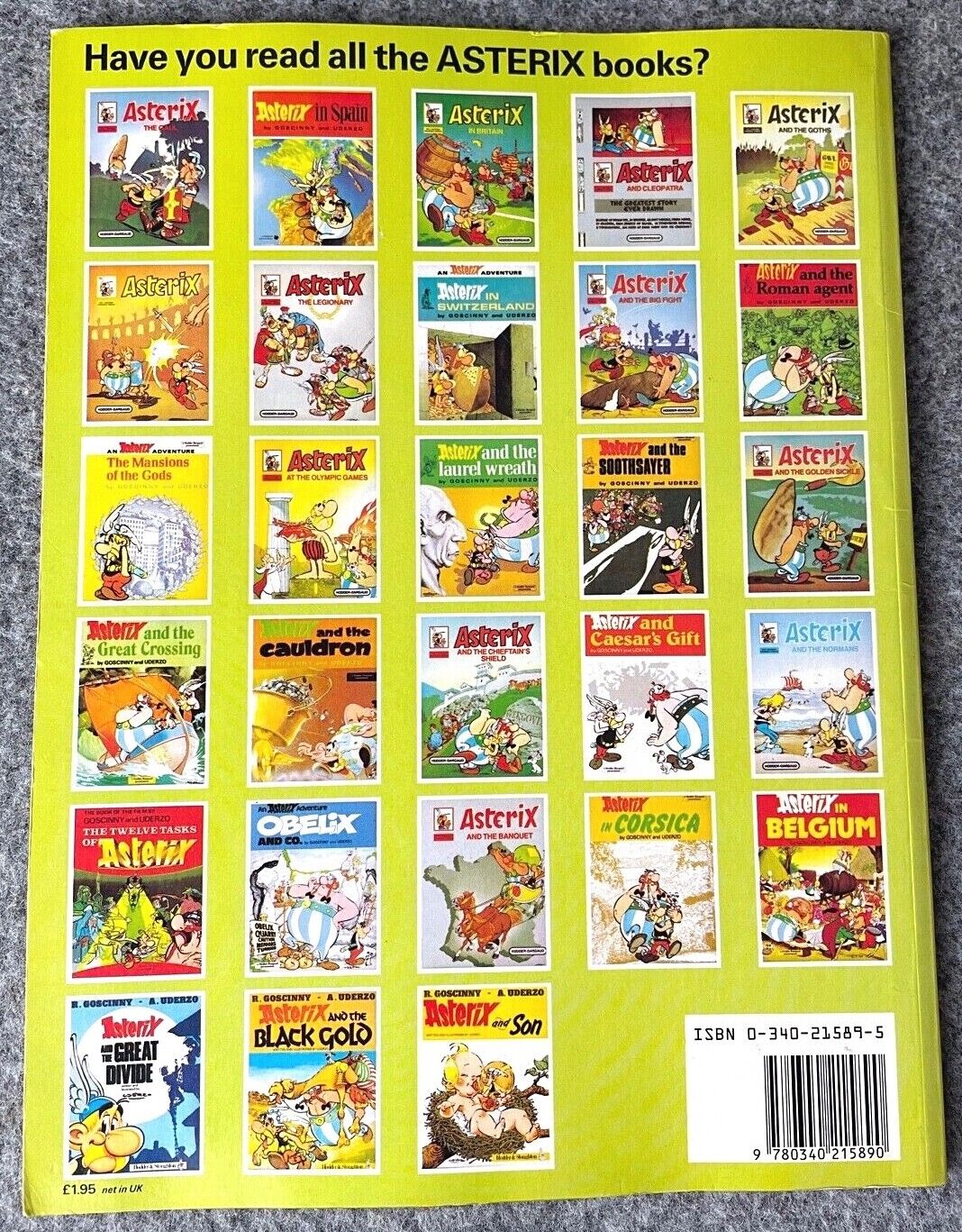 Asterix & the Great Crossing - 1970/80s Hodder/Dargaud UK Edition Paperback Book Uderzo