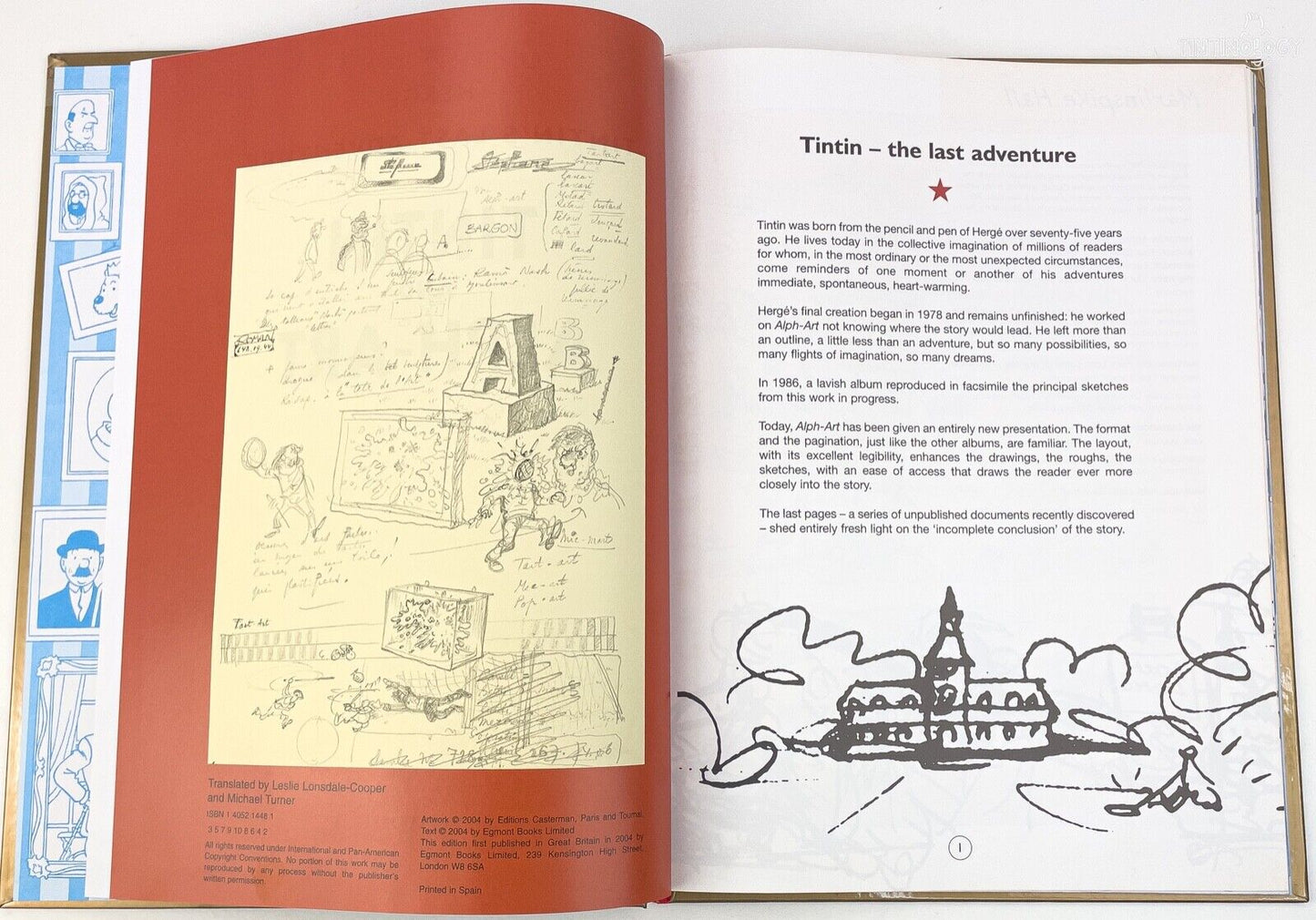 Tintin & Alph-Art - 1st UK Edition 2004 Egmont Hardback Comic Book by Herge