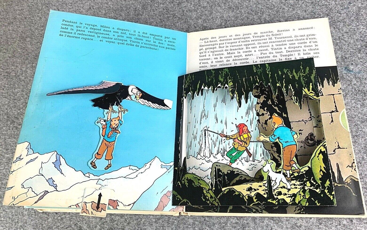 TINTIN POP UP BOOK: TEMPLE DU SOLEIL Hallmark 1969 1st Edition EO HOP by Herge