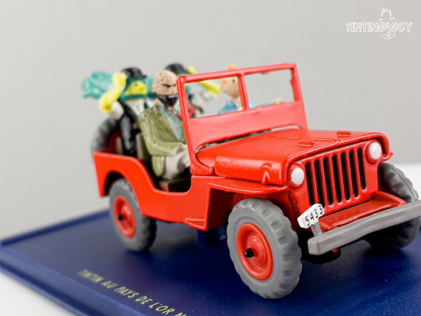 ATLAS TINTIN CAR # 44 Willys Jeep - Land Black Gold Herge model car 1/43 Scale