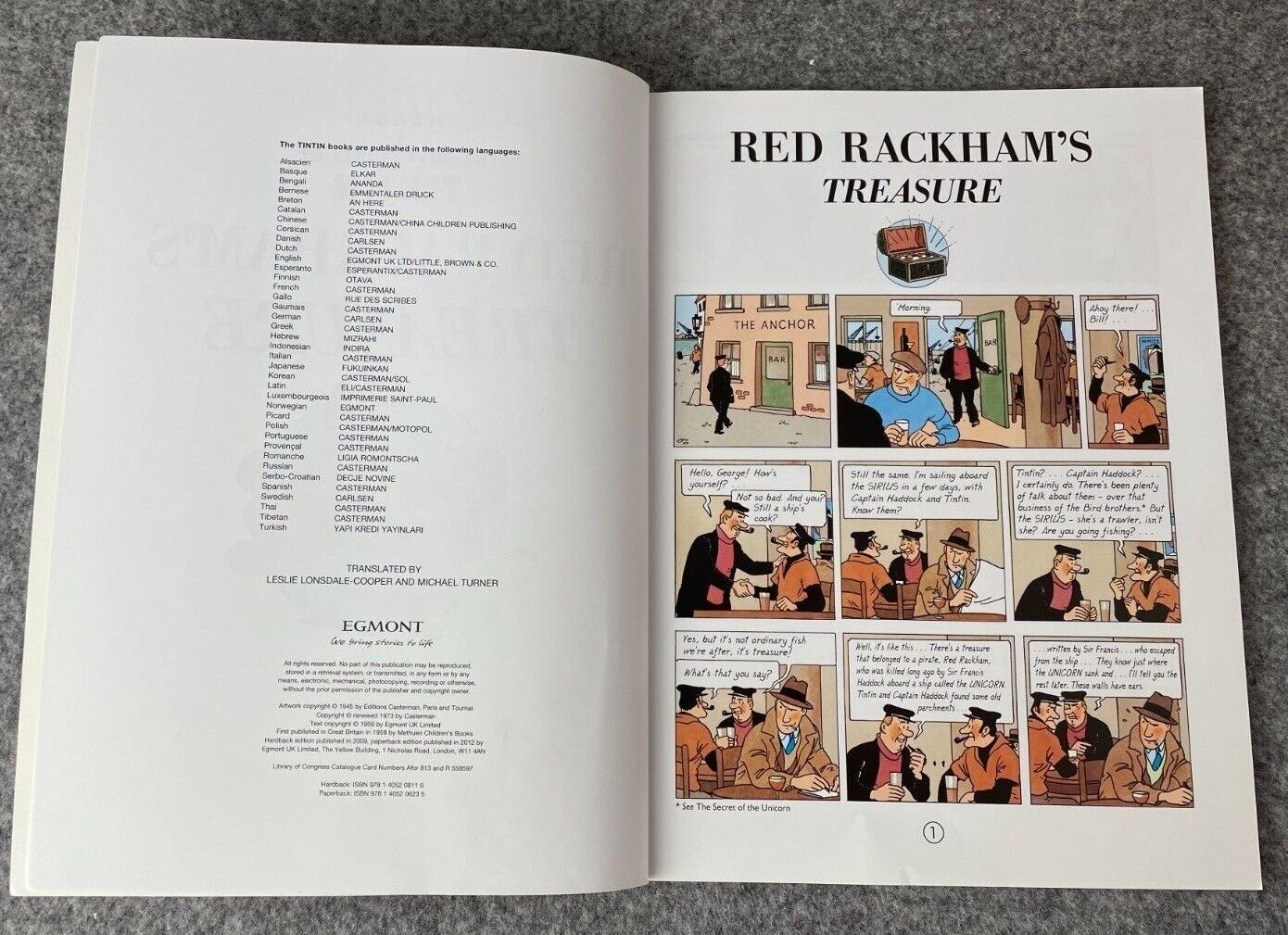 Red Rackham's Treasure Tintin Book Egmont UK Paperback Edition