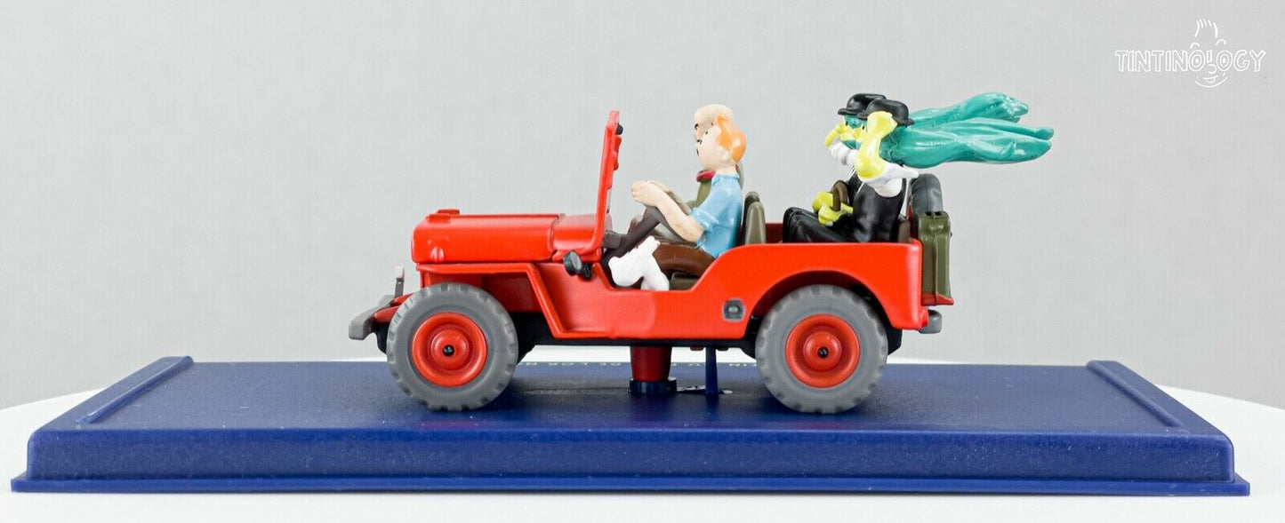 ATLAS TINTIN CAR # 44 Willys Jeep - Land Black Gold Herge model car 1/43 Scale