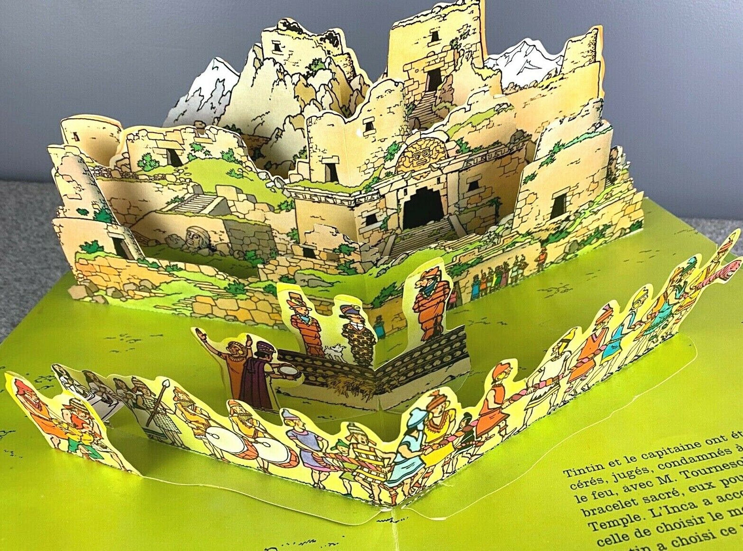 TINTIN POP UP BOOK: TEMPLE DU SOLEIL Hallmark 1969 1st Edition EO HOP by Herge