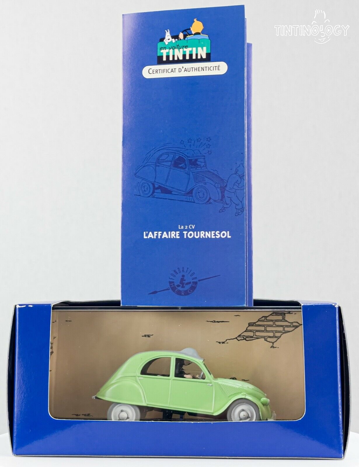 ATLAS TINTIN CAR # 6 Citroen 2CV - Calculus Affair Herge model 1/43 Scale