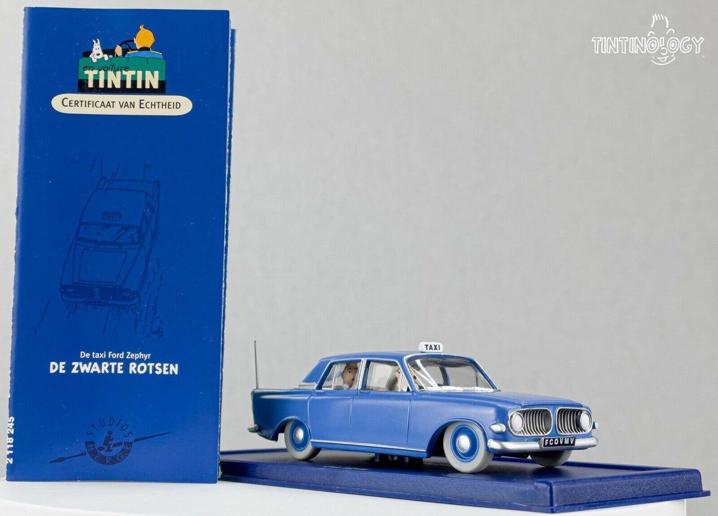 ATLAS TINTIN CAR # 45 Ford Zephyr - Black Island Herge model 1/43 Scale Voiture
