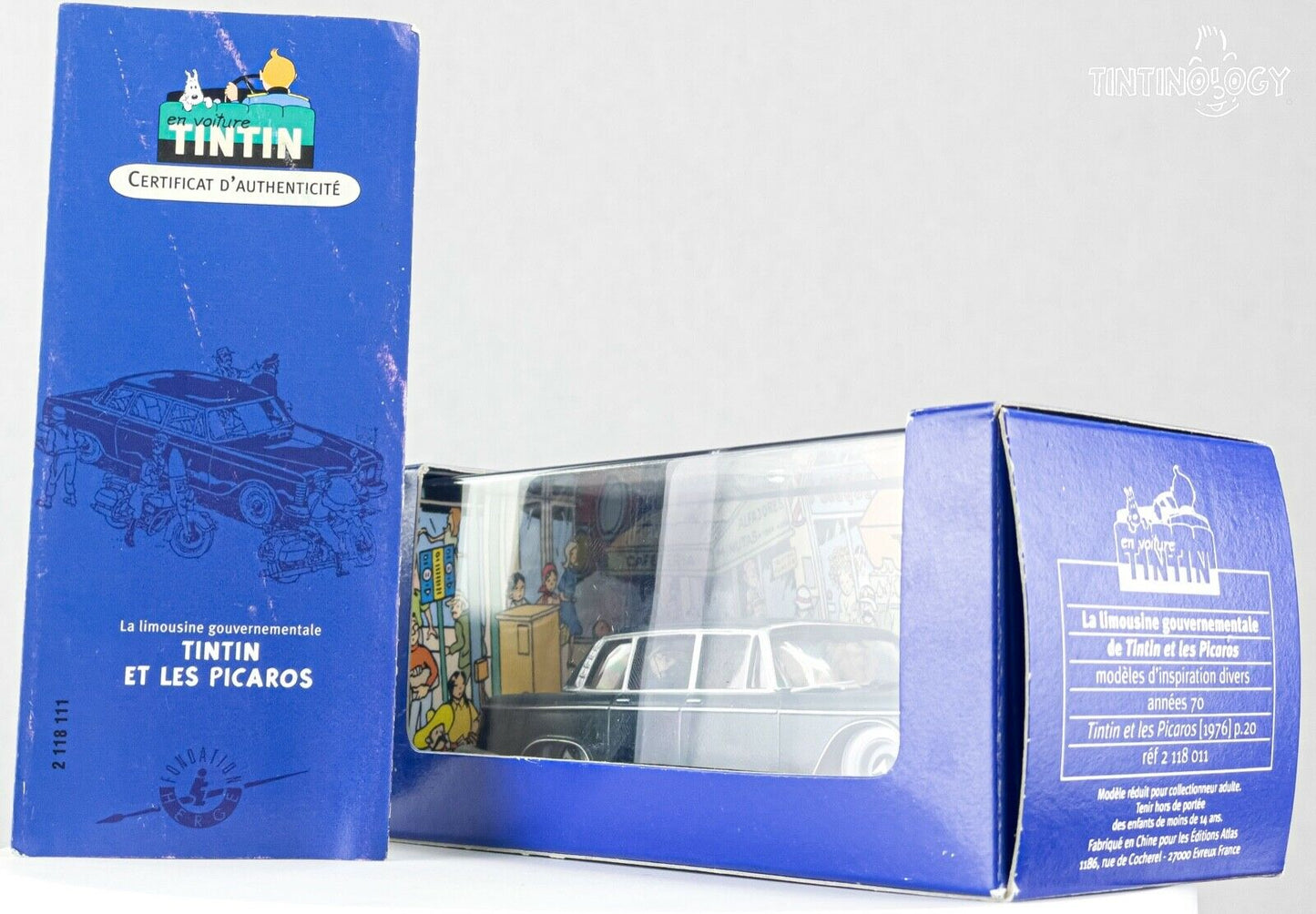 ATLAS TINTIN CAR # 11 Government Limo Picaros Herge model 1/43 Scale Voiture