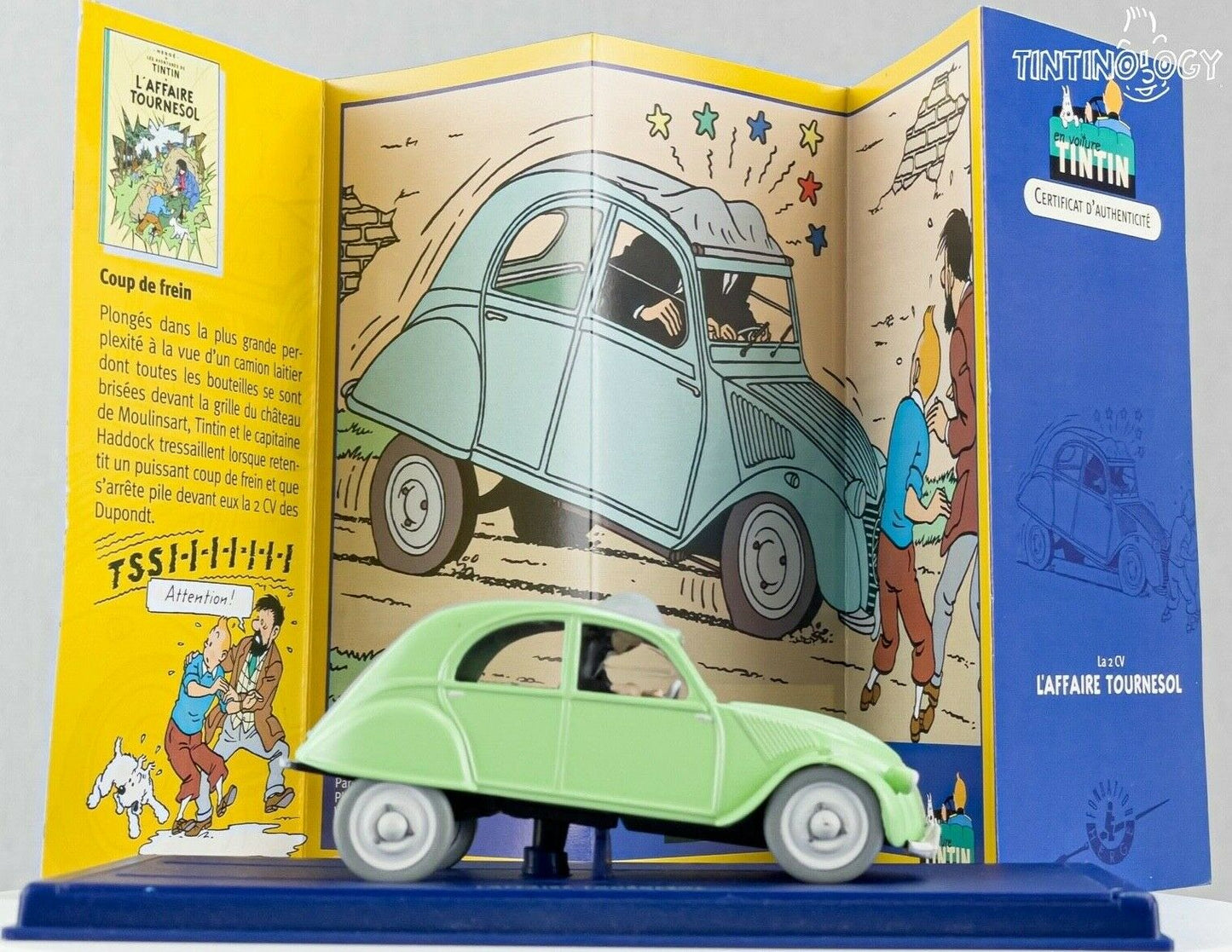 ATLAS TINTIN CAR # 6 Citroen 2CV - Calculus Affair Herge model 1/43 Scale