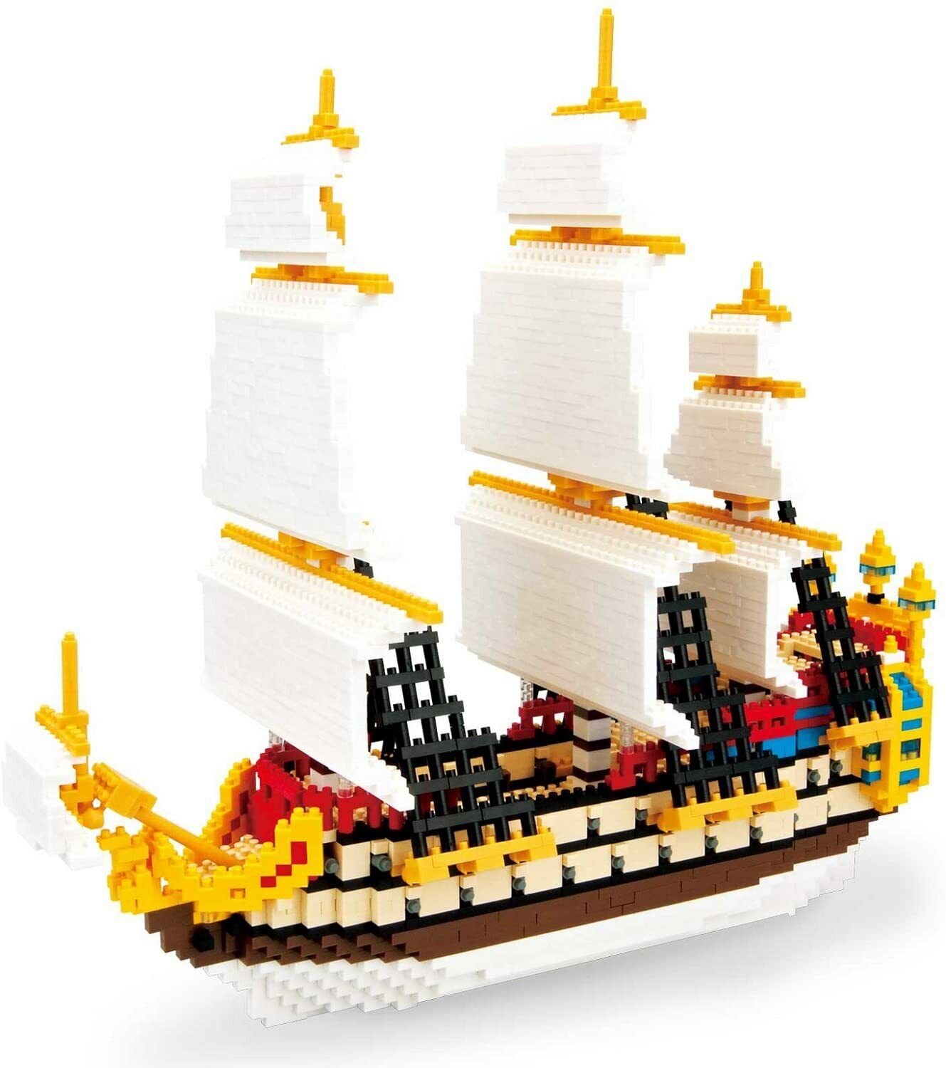 Rare KAWADA TINTIN Nanoblock set "The Unicorn" Model Ship 3000+ pcs 2011 Licorne